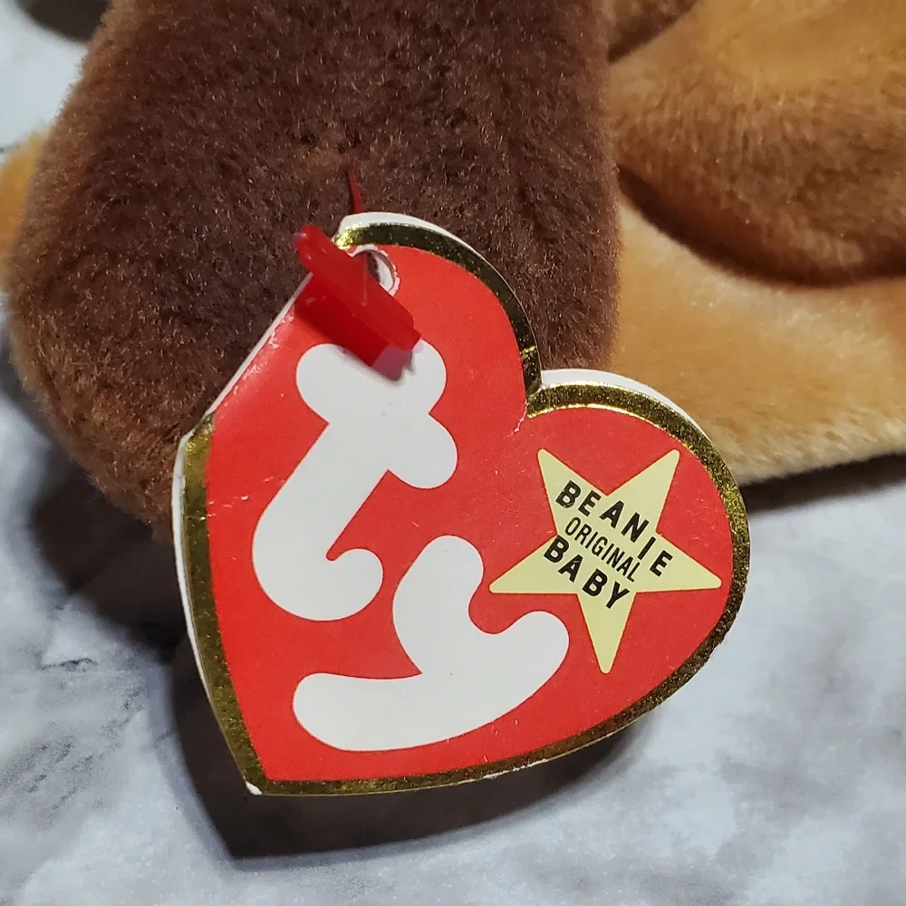BONES the‎ Dog Retired Ty Beanie Baby Style 4001 Tag ERRORS Near MINT PVC RARE